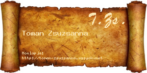 Toman Zsuzsanna névjegykártya